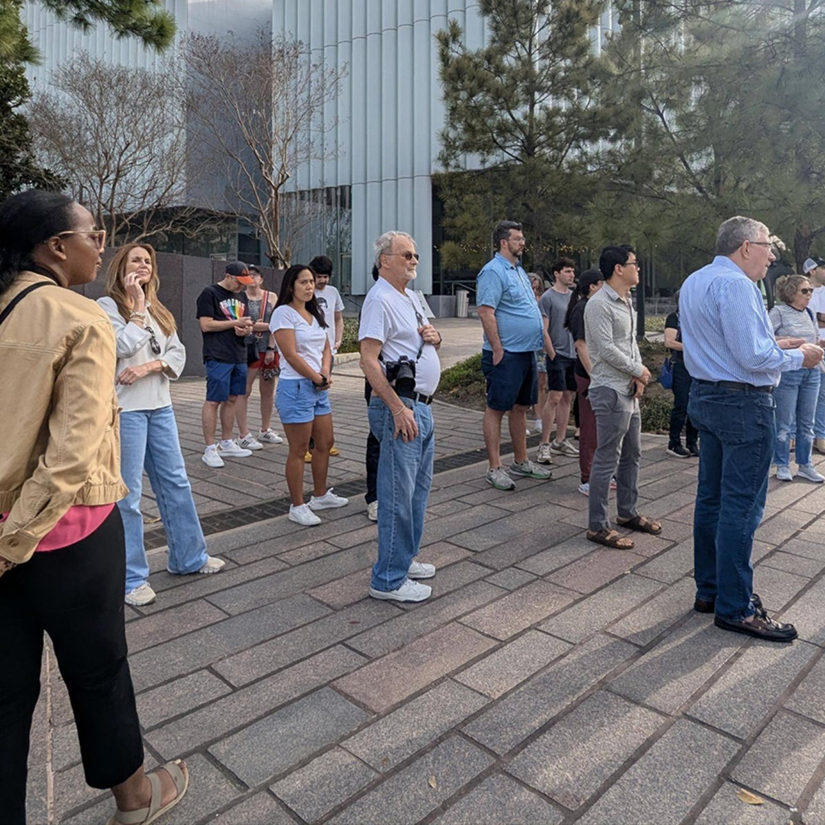 An Architecture Center Houston tour group in the Museum District